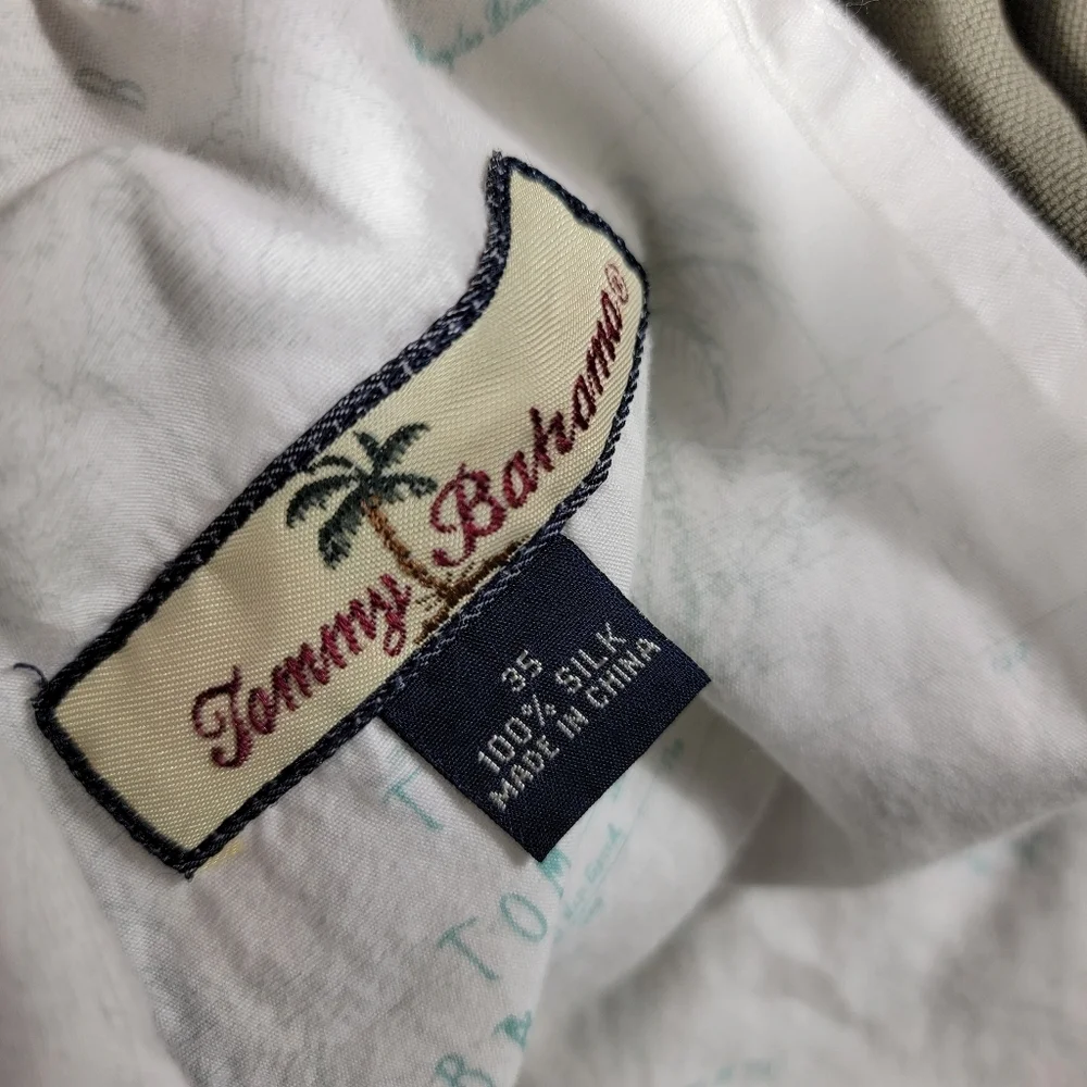 Tommy Bahama Hawaii Aloha Shorts Silk Men's 35 Pleated beige